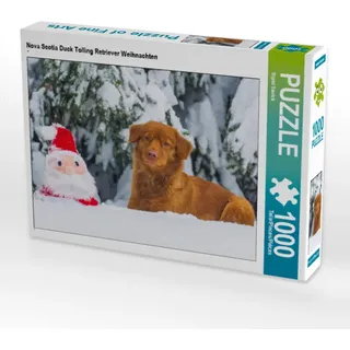 CALVENDO Puzzle Nova Scotia Duck Tolling Retriever Weihnachten 1000 Teile Puzzle quer | 1000 Teile Lege-Größe 64x48cm Foto-Puzzle für glückliche Stunden