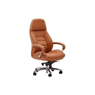 AMSTYLE XXL Chefsessel, SPM1.436 Leder braun, Gestell alu