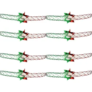 Davies Products Weihnachtsdecken-Deko Set 2-Ton Grün/Rot 4 x 15cm Girlanden 2,7M