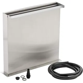OASE 70775 Waterfall Kit 60 - rostfreier Edelstahl-Wasserfall (60 cm breit, 60 cm hoch) für Wasservorhänge im Garten mit Unterbau zur Bodeninstallation in Flachwasserzonen oder am Gartenteich