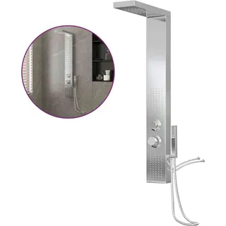 vidaXL Duschpaneel-System Edelstahl Quadratisch - Silber