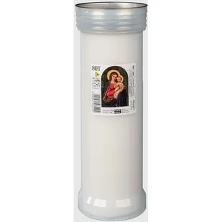 La Briantina Grabkerze 80T Papa Jovanni XXIII aus Paraffin, Weiß, 22,5 x Ø 8 cm