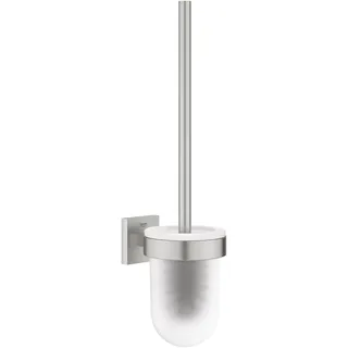 Grohe Start Cube - Toilettenbürstengarnitur (Wandmontage, verdeckte Befestigung, Material: Glas/Metall), supersteel,