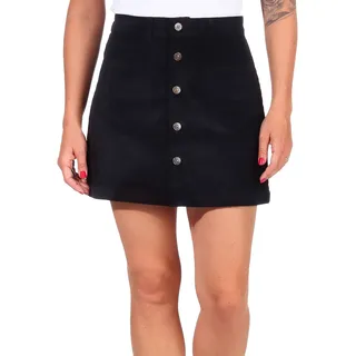 ONLY Mini Cord Rock Kurzer High Waist Skirt mit Knopfleiste und Fronttaschen ONLAMAZING, Farben:Schwarz-2,Größe Damen:M