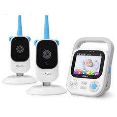 KAWA Baby Monitor with 2 Cameras, 7.11 cm (2.8 Inch) 2K HD Camera, No WiFi, Night Vision, Recording & Playback, 2-Way Talk, 4X Zoom, Lullabies, 1000 ft Range Baby Monitor, S5