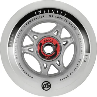 Powerslide Infinity RTR Rollen mit Abec 9 Kugellagern (4 Stück), 84, 85A - Silber