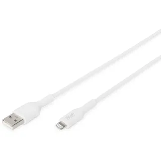 Digitus Daten- und Ladekabel USB-A zu Lightning, 1.0m, weiß