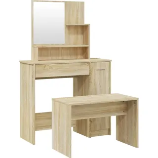 vidaXL Schminktisch-Set Sonoma-Eiche 86,5x35x136 cm - Braun