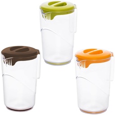 Ecoplast , Kunststoffkrug mit Deckel, aus Polycarbonat, nützlich und bequem zu bedienen, unverwüstlich, ideal für Wasser/Säfte/Säfte, Hergestellt in Italien, 1,5 l, 1 Stück