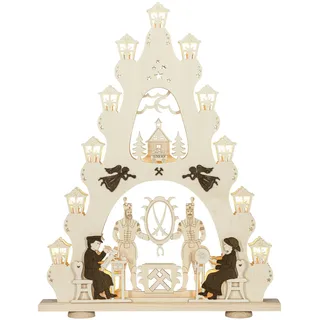 Lichterspitze Erzgebirge LED-Beleuchtung natur BxHxT 52x67x6cm NEU
