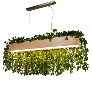 Led-Pendelleuchte , Naturfarben, Silberfarben, Weiß , Holz, Metall, Kunststoff , 12x11.5x122 cm , Lampen & Leuchten, Leuchtenserien