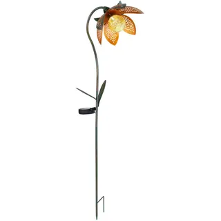 GLOBO Solarleuchte Glas Metall 15x90x25 cm mit Schalter grün