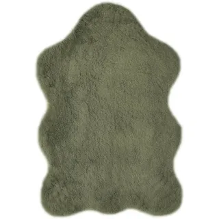 LUXOR LIVING -LUXOR- living Fellteppich Coste gemütlicher weicher Hochflor Kunstfell Teppich 55 x 80 cm dunkelgrün