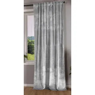 Gardinenbox Verdunkelung Vorhang »Milano« Samt Blickdicht Schlaufenband Tunneldurchzug Blackout Bügelband kürzbar Grau 1 Stück HxB 280x135 cm, 20357