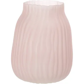 JAKY Global Große moderne rosa Glasvase, H-21 cm hoch, gerippte Vase für Blumendekoration, perfekt für Zuhause, Büro, Bauernhaus, Tischdekoration und Wohnzimmer, Glasvasen für Blumen (Rosa, 21 cm)