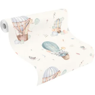 Rasch Kindertapete uni glatt, blau