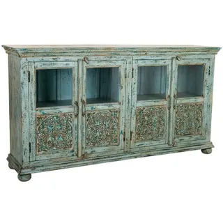 Wanderlust Sideboard aus Holz 170x40x90 blauem , Blau , 170x90x40 cm , Kleinmöbel, Kommoden, Sideboards