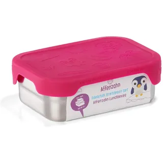 Affenzahn Edelstahl Brotdose inkl. Snack-Box Silikon-Deckel BPA-frei Spülmaschinenfest Eule - Türkis