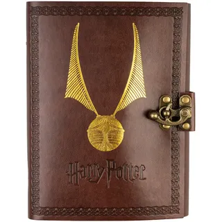 Grupo Erik Leder Notizbuch Harry Potter Schnatz Notizblock Tagebuch für Erwachsene und Kinder Reisetagebuch Kunstleder - Harry Potter Geschenke Merch Frauen Männer Büro Einschulung