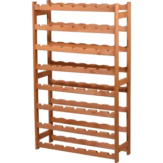 Dobar dobar® green label 29712FSCe Weinregal 56 Flaschen | Weinflaschenregal Massivholz Indoor | Weinständer für Keller/Küche | Flaschenregal Bausatz | 72 x 25 x 117,5 | Braun