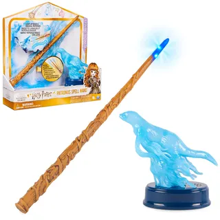 Spin Master Wizarding World Harry Potter - Interaktiver Zauberstab von Hermine Granger mit Patronus-Figur, Licht- und Geräuscheffekten,