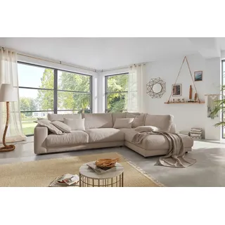 KAWOLA Ecksofa Madeline Cord Recamiere rechts taupe