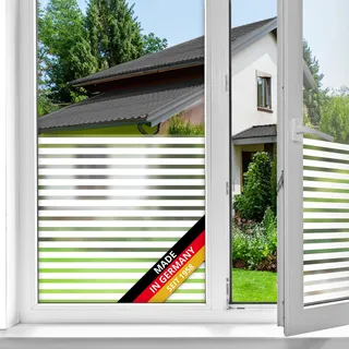 d-c-fix Fensterfolie Linia - 45 cm x 1,5 m – statische Sichtschutzfolie mit modernem Muster für Glasflächen – selbsthaftend, blickdicht, dekorativ