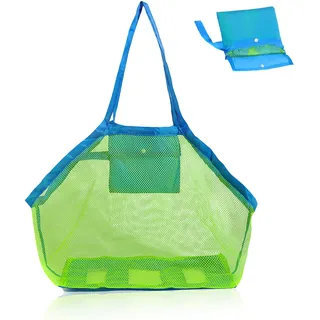 Netztasche Sandspielzeug,Strandspielzeug Tasche für Sandspielzeug Netz,Strandtasche Kinder,Sandtasche,Spielplatz Beach Bag,Strand Aufbewahrungstasche Beutel Mesh,Sandschaufel Buddelzeug Sandkasten