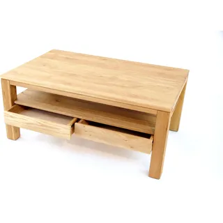 Concept Bora Couchtisch 2 Schubladen Eiche Massivholz 110x49x70 cm