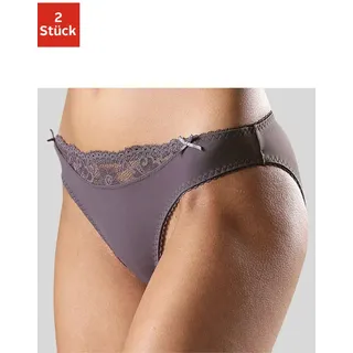 Nuance by Lascana Slip "mit Spitzeneinsatz vorne" Packung, als Dessous-Set kombinierbar, Dessous, 2xgrau