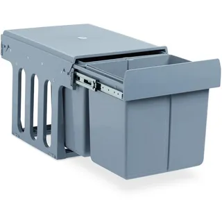 Relaxdays Einbaumülleimer 15 l Grau
