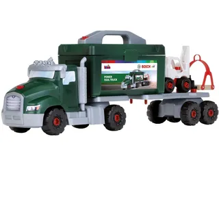 Theo Klein 8626 Bosch Schraubtruck Spiel-Set mit Drehmomentschraubendreher I Konstruktions-Spielzeug mit Werkzeug, Gabelstapler und Kran I Spielzeug für Kinder ab 3 Jahren