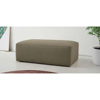 OTTO home Polsterhocker »Koa Pouf, Webstoff, Cord, Struktur, Chenille« Wellenunterfederung, weicher Lounge-Sitzkomfort, braun