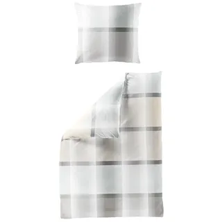 BIERBAUM Bettwäsche Mako-Satin, kitt % 155x220cm, mit 1 Kissen) - 155x220cm, mit 1 Kissen