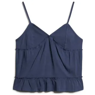 Superdry Tiered Jersey Cami ärmellose Bluse - Richest Navy - M