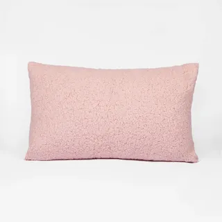 OHS Teddy-Fleece-Plüschkissen, weich, mittlere Unterstützung, gemütliches Kopf-, Nacken- und Rückenschläferkissen, kuschelig warm, atmungsaktiv, gefüllt, 45 x 75 cm, Blush Pink