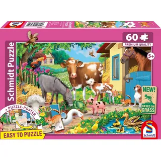 Schmidt Spiele 56574 Bauernhof Tiere, 60 Teile Kinderpuzzle