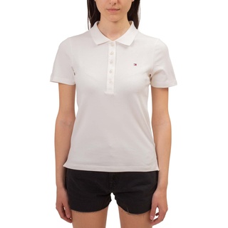 Tommy Hilfiger Damen Poloshirt Kurzarm 1985 Slim Pique Slim Fit, Weiß (Ecru), XS