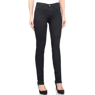 Slim-fit-Jeans WONDERJEANS "Classic", Damen, Gr. 44, Länge 32, schwarz (schwarz denim), Denim/Jeans, Obermaterial: 65% Baumwolle, 29% Polyester, 6% Elasthan, Abriebeffekte, figurbetont knöchellang, Jeans Slim-fit-Jeans, Klassischer gerader Schnitt