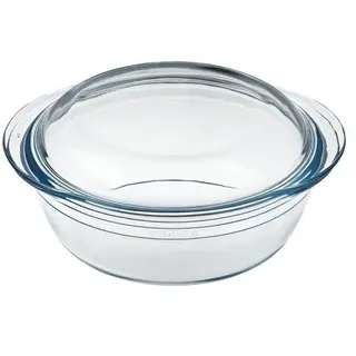 O Cuisine Backform Glas Borosilikatglas (24x20cm) mit Deckel Durchsichtig