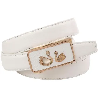 Anthoni Crown Ledergürtel Traumhafter Automatik Gürtel in weiß mit Schwänen, weiß