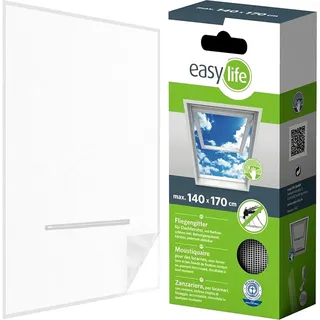 IS-Gitter-Dachfenster 140 x 170 cm weiss mit Reißverschluss mit Klettband - Weiß