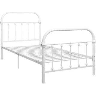 vidaXL Bettgestell Weiß Metall 90×200 cm - Weiß