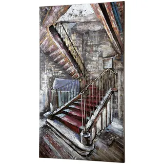 Casablanca by Gilde GILDE Wandbild Treppe Gallery - Handarbeit Kunstobjekt aus Metall - Farbe: mehrfarbig - Höhe 120 cm breite 70 cm