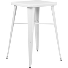 Flash Furniture CH 31330 Quadratischer Tisch für drinnen und draußen, Metall, weiß, 93.98 x 65.405000000000001 x 15.24 cm