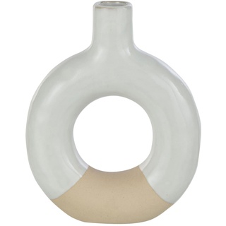 J-Line Vase Kreis, Porzellan, Weiß/Beige, Größe S