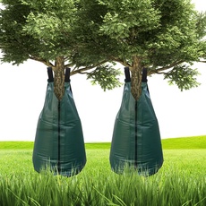 SKJJL Bewässerungssack für Bäume, 2 Stück 75L Baumbewässerungssack aus PVC, Automatischer Tröpfchenbewässerung Wassersack für Bäume, Grün Baumbeutel Bewässerungsbeutel für Bewässerung im Garten