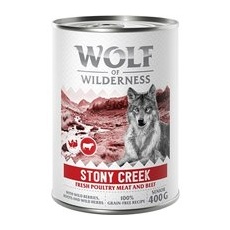 1x400g Pasăre cu vită Senior Stony Creek Wolf of Wilderness Hrană umedă câini