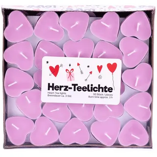 Pajoma Teelichte Love 3 cm 50 St. Rosa
