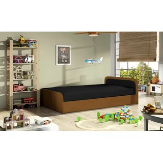 nabbi Einzelbett (Tagesbett) mit Stauraum Pinerolo 80 P - Schwarz - Schwarz